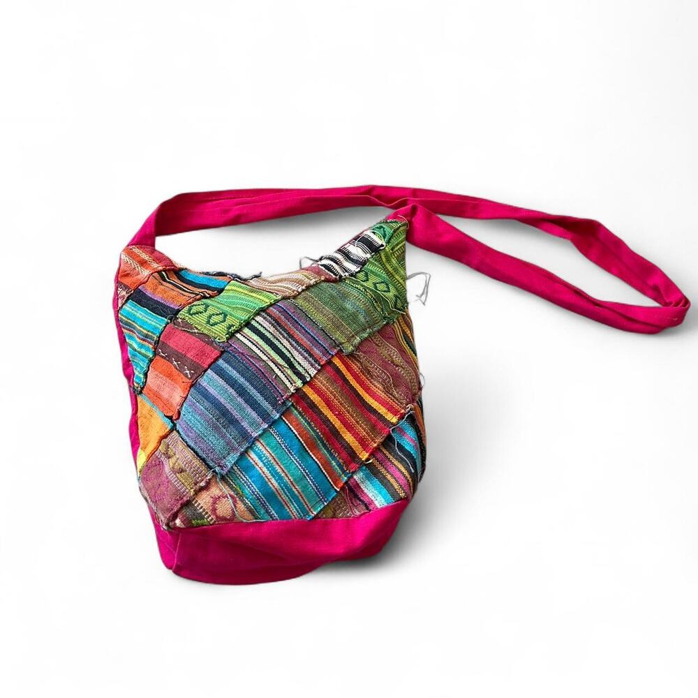 Bohemian Boho Pink Patchwork Shoulder Bag